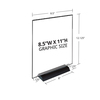 Azar Displays Acrylic Frame Sign Holder on Weighted Black Base 8.5"W x 11"H, PK2 108802